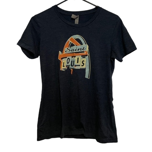 Next Level Blue St. Louis Short Sleeve Tee Size Large Women’s - Picture 1 of 4